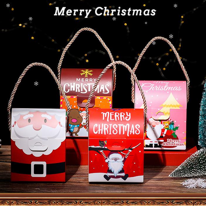カスタム卸売クリエイティブ クリスマス ギフト折りたたみハンドバッグ クリスマス アップル ペーパー バッグ
