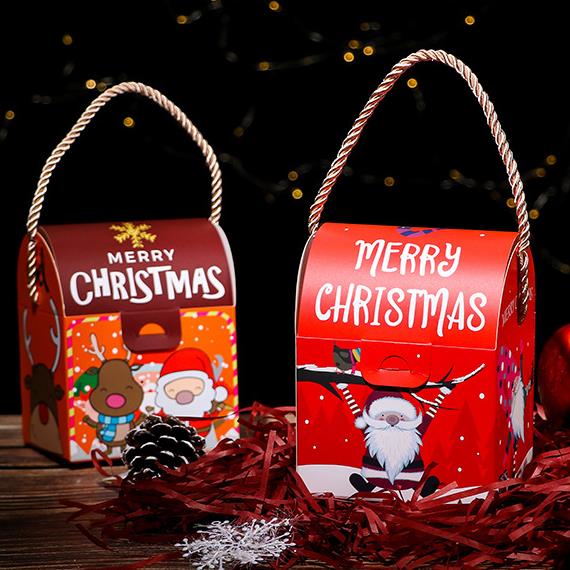 カスタム卸売クリエイティブ クリスマス ギフト折りたたみハンドバッグ クリスマス アップル ペーパー バッグ