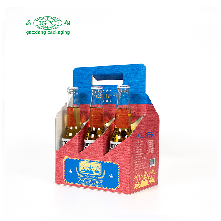 カスタマイズされたボール紙のクラフトのワインの飲料のびんのキャリア箱の波形のカートン 6 パックのビール箱