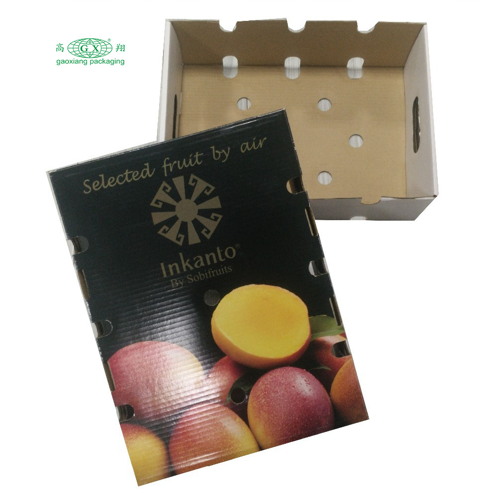 果物と野菜用のカスタム リサイクル可能なカラフルな段ボール箱の配送ボックス