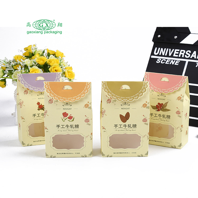 切妻形キャンディナッツチョコレートビスケット包装紙箱窓付き