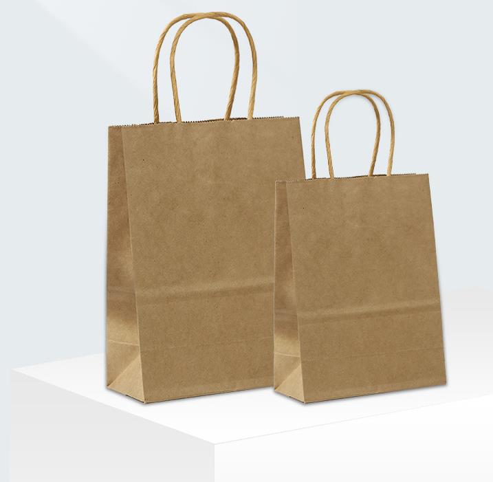 カスタマイズされた紙袋の方法ショッピングの衣料品の紙袋の茶色のクラフト紙袋を奪って下さい